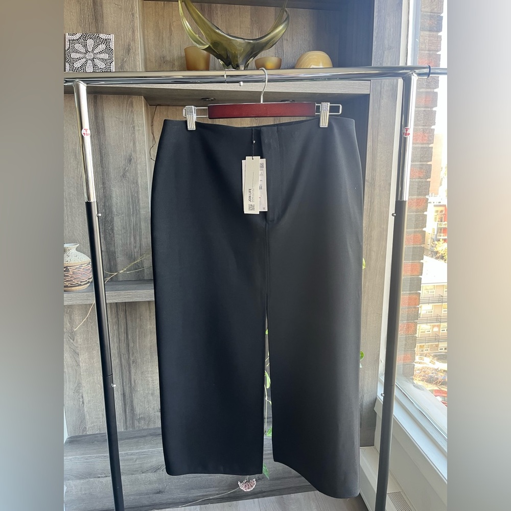 ZARA Long Black Skirt w/ Front & Back Slits